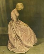 ‡ JOANNE PEMBERTON-LONGMAN (1918-1973) colour print - 'The Secret (Lady in Pink)', 60 x 50cms