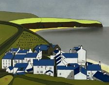 ‡ TOM JONES (1936-2017) pastel on card - 'Aberdaron', monogrammed lower left, 42 x 54cms Provenance: