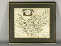 ROBERT MORDEN hand-engraved coloured map - 'The County Palatine of Chester', sold by Abel Swale,