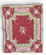 FLEMISH TAPESTRY BEDSPREAD, Amboise burgundy, 230 x 265cms Provenance: private collection Ynys Môn