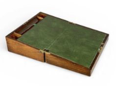 VICTORIAN ROSEWOOD WRITING BOX, inlaid with mother of pearl and with fitted interior, 14 (h) x 35 (