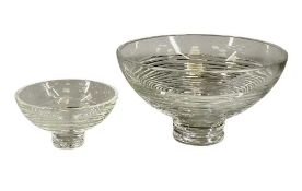 JASPER CONRAN FOR STUART CRYSTAL: STRATA GLASS FRUIT BOWL, 14 (h) x 25cms (diam.); and matching