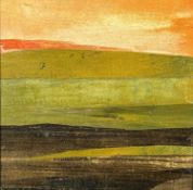 ‡ MADJA RUPERTI (1903-1981) multi-media abstract oil / collage, 21cms², with Sygun Museum of Wales