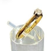 18CT GOLD & PLATINUM SOLITAIRE DIAMOND RING, size Q/P Provenance: deceased estate Conwy