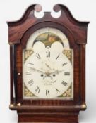 ROB FLETCHER OF CHESTER LONGCASE CLOCK, rolling dial, twin weights and pendulum, 226 (h) x 57 (w)