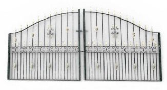 PAINTED WROUGHT METAL GATES, 173 (h) x 283 (w) x 4.5cms (d) Provenance: deceased estate Conwy