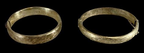 TWO HOLLOW SILVER BANGLES, 35g gross Provenance: private collection Ynys Môn