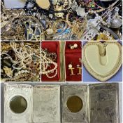 LARGE QUANTITY OF COSTUME JEWELLERY, contained within two boxes Provenance: private collection