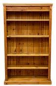 MODERN PINE ADJUSTABLE SHELVED OPEN BOOKCASE, 151 (h) x 88 (w) x 28cms (d) Provenance: private