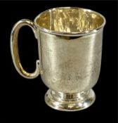 EDWARDIAN SILVER CHRISTENING MUG with plain loop handle, Birmingham 1902, 8cms (h), 1.85ozt