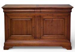 QUALITY MODERN FRENCH CHERRY WOOD SIDEBOARD, maker Bridgitte Forester, having two top drawers and