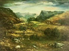 ‡ GWYNETH TOMOS (Welsh, 1937-2016) limited edition (29/1200) colour print - Welsh mountain landscape