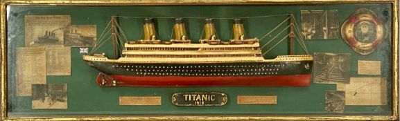 REPRODUCTION DIORAMA 'TITANIC 1912', 33 (h) x 106 (l) x 10cms (d) Provenance: private collection