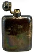 GEORGE V SILVER QUARTER PINT HIP FLASK, with hinged lid, James Dixon & Sons, Sheffield 1929, 4.