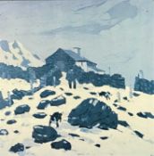 ‡ SIR KYFFIN WILLIAMS RA (1918-2006) black and white print - 'Eira yn Nant Peris (Snow in Nant