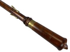STAINED WOOD CORNAMUSE by Wood, with brass fittings, 65cms (l) Provenance: private collection