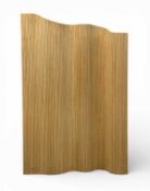 ALVAR AALTO STYLE WOODEN SLATTED SCREEN, 160 (h) x 120cms (w) Provenance: private collection