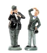 PAIR ROYAL DOULTON FIGURINES of Stan Laurel HN2774 and Oliver Hardy HN2775, limited editions (808/