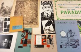 BILL BUTLER EPHEMERA, including Paul Peter Piech lithograph 'Idris Davies 1905-1953', signed '