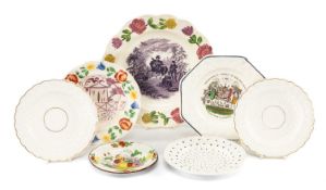 ASSORTED WELSH CHILDREN'S / NURSERY PLATES, including three Llanelly daisy moulded plates,