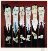 TODD WHITE (b.1969) limited edition (167/350) giclée print with embellishment - Six Pack, signed and