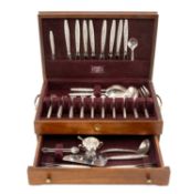 AMERICAN STERLING SILVER CANTEEN FOR EIGHT, c. 1966, International Silver Co., Conn, Mass., 57-piece