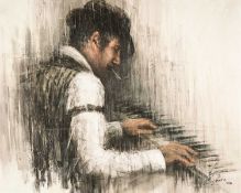 RÉMI LABARRE (Canadian, contemporary) limited edition (77/195) giclée print on canvas - 'Piano',