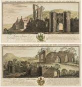 SAMUEL & NATHANIEL BUCK pair of coloured engravings entitled, 'Llanthew Castle and Penkelly