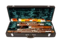 SINGHA STUDENTS' BASSOON stamped K004, nickel keys, plastic bell ring, three crooks, various reeds