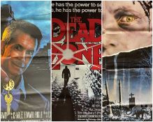 THREE HORROR MOVIE POSTERS: Psycho 3 (1986), The Dead Zone (1983) and Pet Sematary (1989), all three