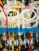 NEALE HOWELLS (b.1965) mixed media on wood panel - entitled verso, 'Harri Brown', signed and dated