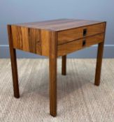 MID-CENTURY ROBERT HERITAGE FOR ARCHIE SHINE ROSEWOOD & BRASS SIDE TABLE, two drawers with flush