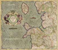 ANGLESEY, ISLE OF MAN, NORTH WALES, NORTHWEST ENGLAND. Mercator (Gerard), Westmorlandia, Lancastria,