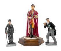THREE COLLECTABLE FIGURINES comprising Royal Doulton 'Charlie Chaplin' HN2771, limited edition (