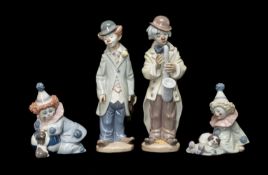 LLADRÓ FIGURINES, to include 5277 'Pierrot with Puppy', 5278 'Pierrot with Puppy and Ball', 5471 '