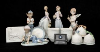 LLADRÓ FIGURINES, to include 7610 'Can I Play?', 7644 'Innocence in Bloom', 6596 'Cupid's Arrow',