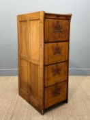 EARLY 20TH CENTURY KENRICK & JEFFERSON OAK FILING CABINET, four deep drawers, brass handles &