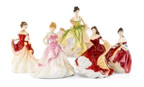 FIVE ROYAL DOULTON FIGURINES comprising, Southern Belle, 2229, Pretty Ladies: Spring Ball, 5467,