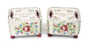 RARE PAIR OF STAFFORD POTTERY, SOUTH STOCKTON (THORNABY) NAMED & DATED POTTERY 'TWINS' MONEY