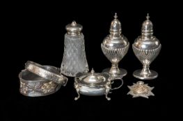 ASSORTED SILVERWARE including Victorian silver and gold-mounted Maltese cross watch fob 40mm (