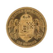 HUNGARY, FRANZ JOSEPH I 100 KORONA GOLD COIN, 1908, 33.9g Provenance: deceased estate Gwynedd