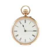 VICTORIAN 9CT GOLD FOB WATCH, W. Williams Jones, Carnarvon, case hallmarked for 1891, top wind lever
