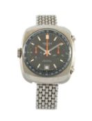 VINTAGE ORIOSA STAINLESS STEEL CHRONOGRAPH WATCH, c. 1970, presumed Buren Cal.12 automatic movement,
