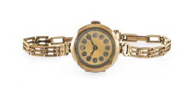VINTAGE 9CT GOLD SWISS LADIES WRISTWATCH, import marks for 1928, 15J manual-wind movement,