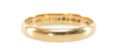 9CT WELSH GOLD BAND, stamped 'Welsh Gold', size L, 1.5g Provenance: private collection Ceredigion,