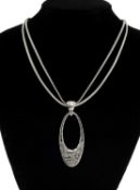 JOHN HARDY 'KALI' STERLING SILVER PENDANT NECKLACE, pendant 68mms drop, suspended from a double