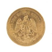 MEXICO, 50 PESOS COMMEMORATIVE GOLD COIN, 1947, 41.6g Provenance: deceased estate Gwynedd