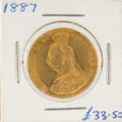 VICTORIA SOVEREIGN, 1887, Jubilee Head, 7.95g Provenance: deceased estate Gwynedd