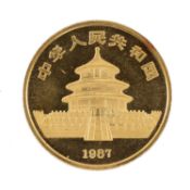 CHINA PEOPLES REPUBLIC, 100 YUAN, 1987, Shanghai Mint, 1oz fine gold Provenance: deceased estate