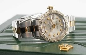 LADIES' ROLEX 'OYSTER PERPETUAL DATEJUST' AUTOMATIC BRACELET WATCH, ref. 6516, ser. no. 15***75,